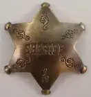 Western Inspired Embossed Star Old Western Inspired Replica Pin Back