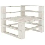 Garden Pallet Corner Sofa Wood White