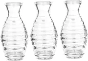 HOLIDYOYO 3Pcs Essential Oil Diffuser Bottles Decorative Glass Aromatherapy Jars with Wide Mouth Opening Refillable Empty Containers for Home Office and Spa Use