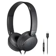 Audio-Technica On-Ear Wireless Headphones with Mic, Black ATATH-S120CBK