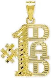 [Charm America] Gold Number One Dad Charm - 10 Karat Solid Gold