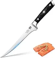 7 Inch Filleting Knife - Edge Boning Fish and Meat, Super Sharp Carbon Stainless Steel Professional Fishing Knife
