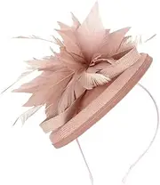 [Baluue] Fascinator Headband for Women Elegant Tea Party Hat with Plume Decoration Lightweight Hair Clip for Weddings and Dressy Events Circumference