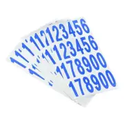 Mailbox Numbers Sticker Label Self Adhesive Blue 76x25mm, Pack of 15