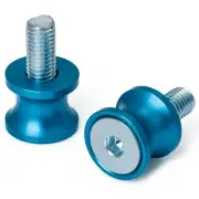 Bobbin Spools Swingarm Paddock Stand Adaptors 10 mm Motorbike Motorcycle Blue