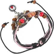 [Gatuida] 1Pc Retro Unisex Quartz Watch Leather Bracelet Stylish and Comfortable Present for Men and Women Unique Design for Casual Wear