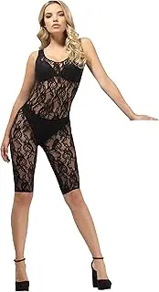 Smiffys 48696 Lace Unitard, Black, XS to M - UK Size 06-14