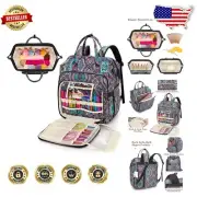 Durable Knitting Backpack with Enhanced Storage for Yarn and Tools in Totem
