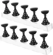 CANIGHT 2 Sets Acrylic Nail Tips Stand Magnetic Base Nail Art Practice Rack for Diy False Nails