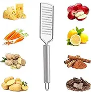Stainless Steel Flat Zester Grater, 1 Pack, 23.5cm, Perfect for Grating, Garlic, Parmesan Cheese, Chocolate, Lemon and Limes, Durable and Rust Proof Zester, with Hanging Hole (1 Pack)