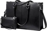 LOVEVOOK Handtasche Damen, Shopper Tasche, 15.6 Zoll PU Leder Tote Bag, Laptop Tasche Groß, Arbeitstasche für Business Arbeit Büro Schule