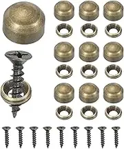 uxcell Brass Decorative Screws with Caps, Mirror Screw Self Tapping Screws Decorative Cover - Fitting for(Furniture Fixing- Wall Hangings - Wood Handcrafted) 9mm & 10 Pack & Bronze