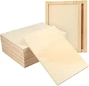 GNIEMCKIN 12 Pack Wood Canvas Boards for Painting, 9 x 12 Inch Canvas Panels for Art Projects, Cradled Artist Panels for Oil, Acrylic, Encaustic, Wood Burning, Pouring and More