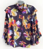 NWT Chico’s Chiffon Botanical Blouse Size Large/12 (Chico’s Size 2)