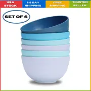 Unbreakable Cereal Bowls Set of 6, 24 OZ Wheat Straw, Microwave Dishwasher Safe