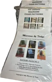 New, VTG 3 Packages, 18 Designs, Unique Lawn Chair Macrame Patterns Sports, SW,