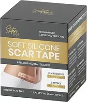 Satori HB – Silicone Scar Tape – (1ROLL 1.5” *60”) | Waterproof & Odorless Tape for all type of Skins | Medical Grade Silicon Bandage for Surgical Scars like C-Section, Tummy Tuck & Keloid Scar
