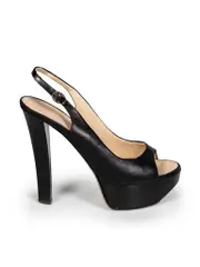 Black Slingback Platform Sandals