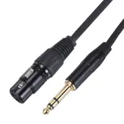 1/4" TRS to XLR Female Cable, 6.35mm TRS Male to XLR Cable, 3.3ft, Black