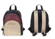 Betsey Johnson Backpack Handbag in Plum, Beige & Black -New