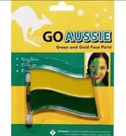 Go Aussie Green & Gold Face Paint Non Toxic Easy on Easy Off.