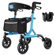 Rollator Walker for Seniors with Cup Holder, Upgraded Thumb Press Button for ...
