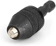 1Pcs 1/4in Hex Shank Drill Bit Tool Quick Change Convertor Adapter Keyless Drill Chuck Impact Driver Adaptor 0.3-3/3.6mm Range Chuck(Black)