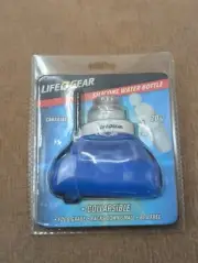 Life Gear Collapsible Silicon Water Bottle Food Grade Blue 20 oz Hiking Camping