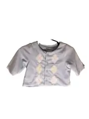 NWT Lullaby Club Infant Blue Argyle Diamond Print Button Down Sweater Jacket NB