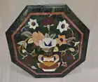 12'' green Marble table Top corner side pietra Dura inlay room decor antique sgw