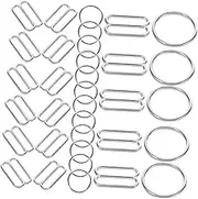 VALICLUD 30 Pairs Shaped Strap Adjusters Zinc Alloy Clips for Adjustable Fasteners for Bras Swimwear Undergarments Durable Easy to Use