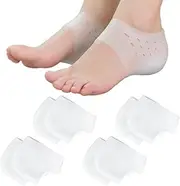 Silicone Gel Heel Socks and Protectors - 4 Pairs Soft Sleeve Pads for Heel Guard and Cushioning