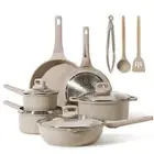 Carote Nonstick Pots and Pans Set, 13 Pcs Induction Kitchen Cookware Sets(Taupe