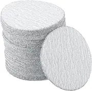X AUTOHAUX Sandpaper Hook & Loop Sanding Sheets 2.95Inch x 2.95Inch Gray 50 Pcs P60 Round Flocking Efficient Grinding and Polishing