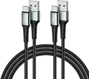 [Gvoltz] Short USB A to USB C Charger Cable 0.5M 2Pack, USB to USBC Fast Charging Cable 3A, USB C Charger Cord for iPhone 16 15 Pro Max Samsung S20 S21 S24 S23 S22,Motorola, Huawei Android Auto Charger