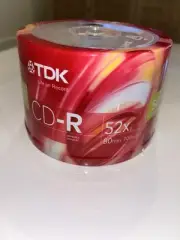SEALED Blank TDK Recordable 52x CD-R 80 Min Audio 700MB Compatible Disc 50 Pk