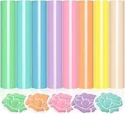 Tiabiaya Puff Vinyl Heat Transfer-8 Colors 3D Puff HTV Heat Transfer Vinyl 30X25Inch Pastel Colored Puffy Iron-on Vinyl T-Shirt Easy Install Easy to Use