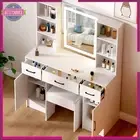 Dressing Table Mirror Stool Jewellery Makeup Storage Cabinet Organizer 3 Drawers