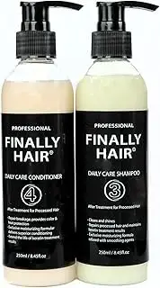 Finally Hair Brazilian Sulphate Free Shampoo & Conditioner For Use On Treated Hair (Perfect after Keratin Straightenting Smoothing Treatments and Perms)