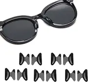UPIONIC Eyeglass Nose Pads, Silicone Anti Slip Adhesive Eyewear Nose Pads Cushions,2.5mm Thickness Butterfly Shape Glasses Nose Pad for Glasses Plastic Frame Glasses Sunglasses(Black, 5 Pairs)
