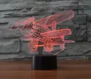 3W Desk Table Lamp Airplane 3D illusion Night Light 7 Changing Colors LED Touch