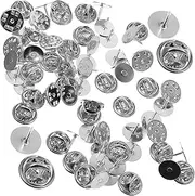 Generic 50pcs Silver Butterfly Clutch Tie Tacks, Copper Material, Ideal for Diy Crafts, Jewelry Making, Name Tags, Badges Replacement