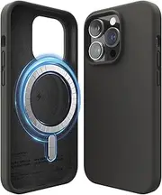 elago Magnetic Silicone Case Compatible with iPhone 14 Pro Case (6.1"), Compatible with MagSafe All Accessories, Built-in Magnets, Premium Liquid Silicone, Protective Cover (Black)
