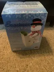 Animated Snowman Musical Piano Playing Plush Moves Plays 2 Songs SEE VIDEO