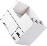 Elevated Computer Display Shelf for Organized Office Storage White Stationery and Notebooks Case Ergonomic Design for Improved Neck Comfort for Home and Workspaces