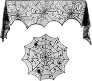BESPORTBLE Scarf 2pcs 1 Set Haunted House Table Halloween Table Runner Spider Web Tablecloth Spiderweb Fireplace Halloween Creepy Cloth Halloween Party Tablecloth Board Game lampshade