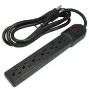 6 Outlet Power Strip Surge Protector with 6ft Power Cord - Colors: Black, White