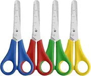 4 Pcs Kids Scissors, Children Blunt tip Safety Scissors with cm-Scale, Plastic Handle Children Safety for School, Art & Craft, Paper Cutting