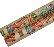 Wrapping Paper Kraft Paper 27.5in DIY Handmade Birthday Christmas Valentine's Day Gift Wrapping Book Cover Paper Gift (Color : F)