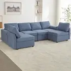 6 Modular Sectional U Shape Couch w/Storage USB Port Cup Holder Convertible Sofa